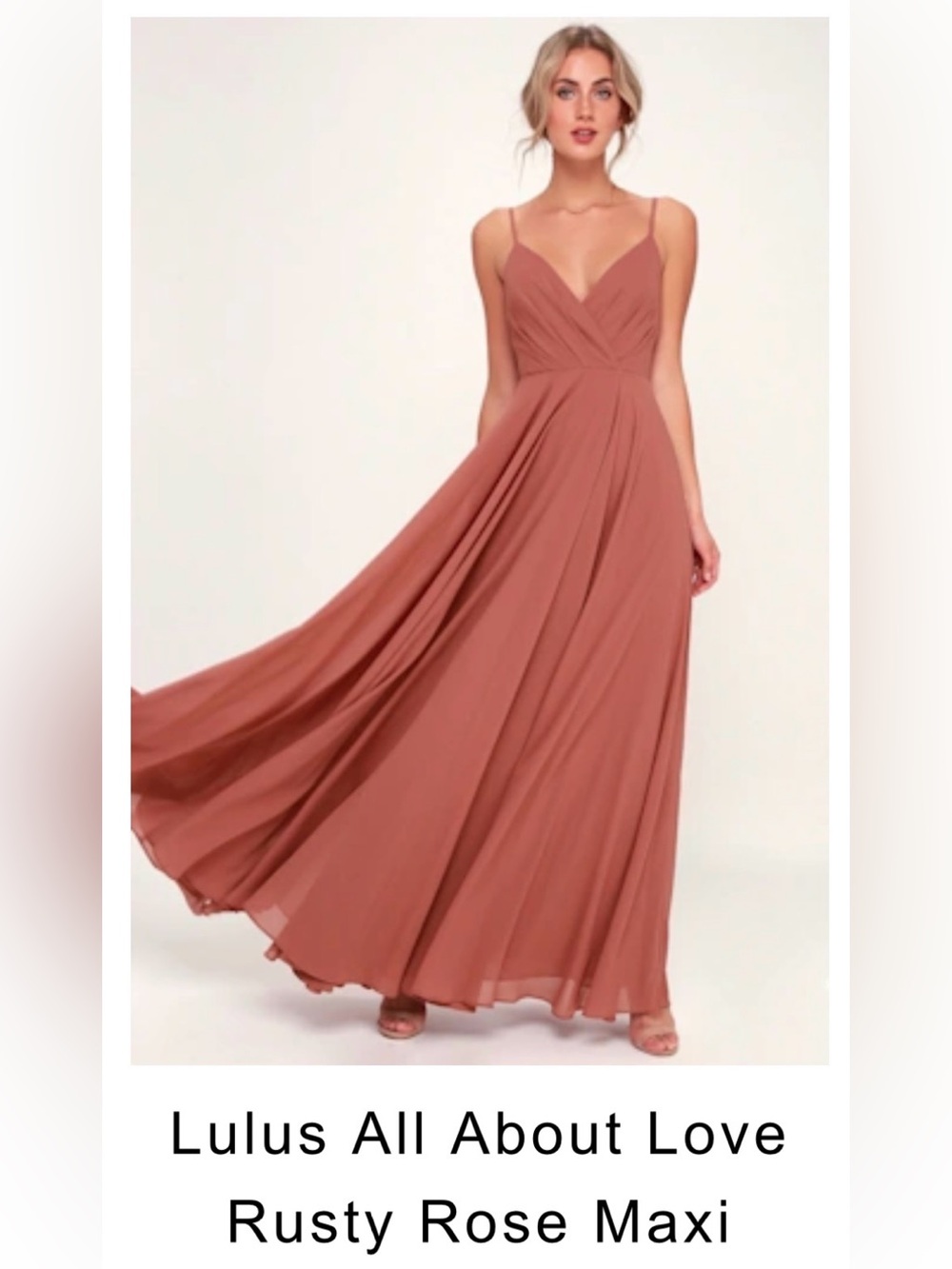 Lulu's Rusty Rose Spaghetti-Strap Maxi Dress